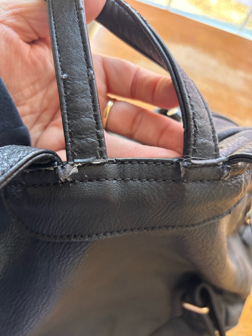 Traci Lynn Black Studded Vegan Leather Backpack - Picture 9 of 13